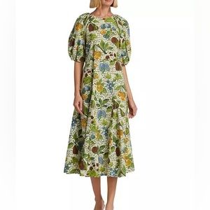 RHODE NWT Gertrude Printed Cotton Midi-Dress